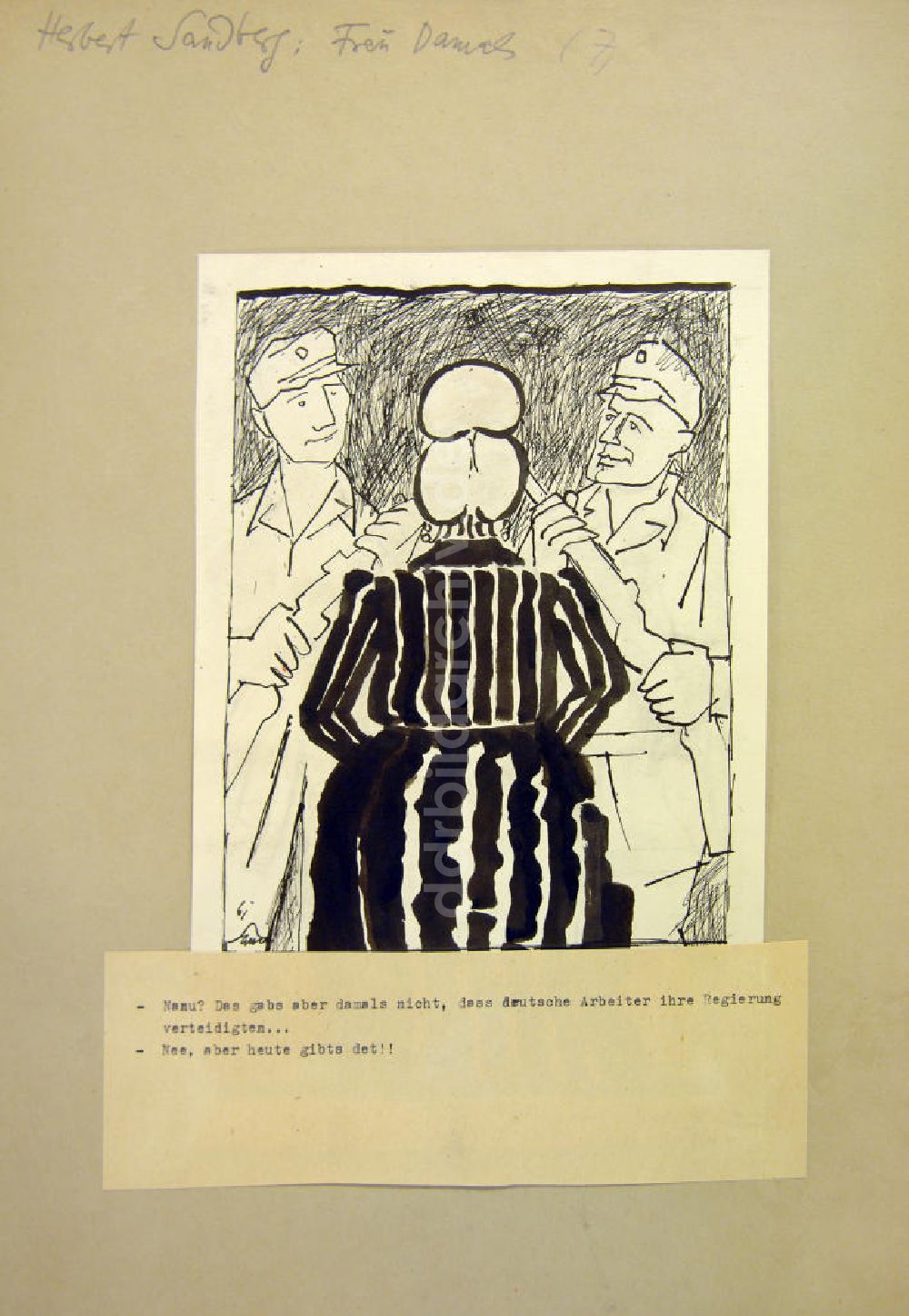DDR-Bildarchiv: Berlin - Zeichnung von Herbert Sandberg Frau Damals (7.) aus dem Jahr 1961