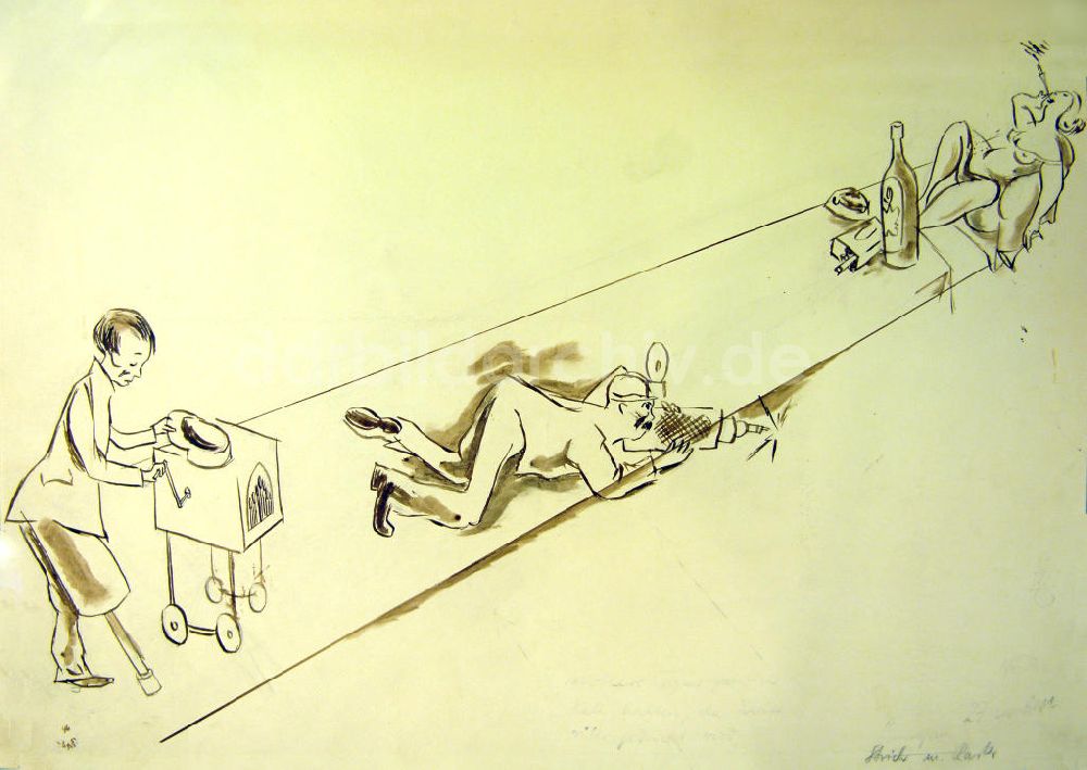 DDR-Bildarchiv: Berlin - Zeichnung von Herbert Sandberg aus dem Jahr 1946