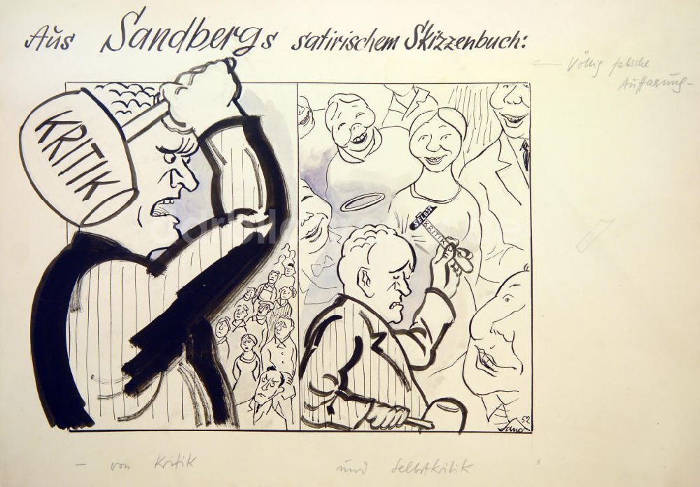 DDR-Fotoarchiv: Berlin - Zeichnung von Herbert Sandberg Von Kritik und Selbstkritik aus
